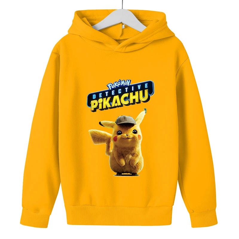 

Boys Pikachu Hoodies Autumn Print Cartoon Pokemon- Sweatshirt Kids Funny Harajuku Fashion Tops Boys Girls Super Cool Pullover