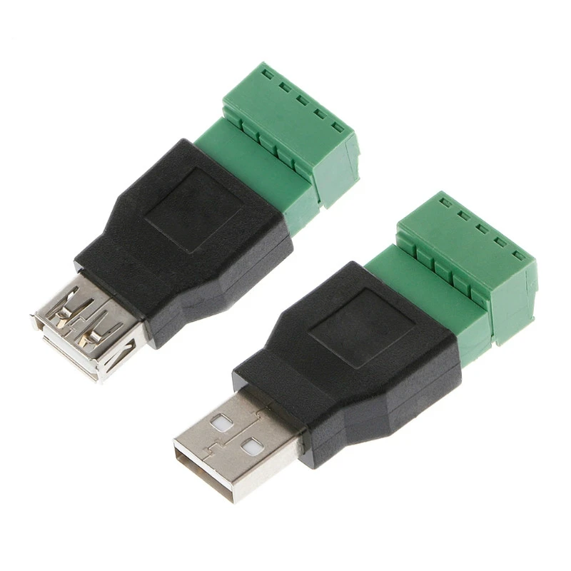

USB Female To Screw Connector USB Plug with Shield Connector USB2.0 Female Jack USB Female To Screw Terminal