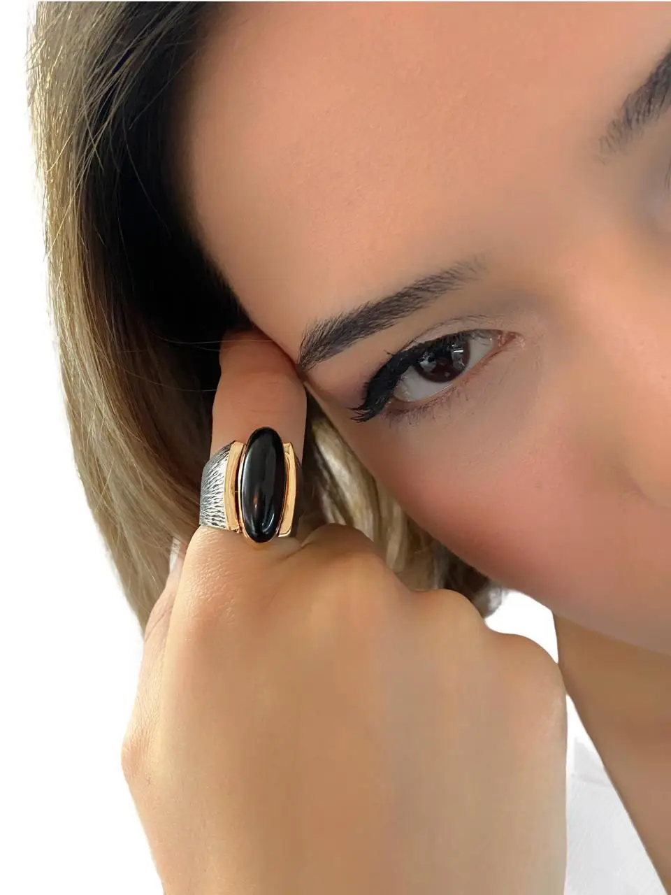 

Erzurum Oltu Stone Production Shuttle Model 925 Silver Ring