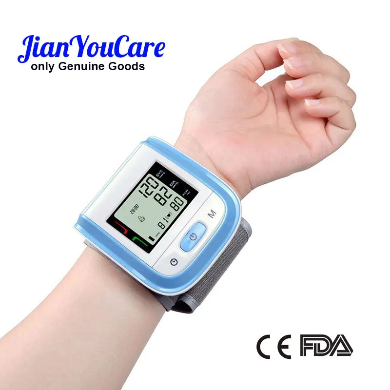 

JianYouCare Medical Digital LCD Wrist Automatic Blood Pressure Monitor sphygmomanometer PR Heart Beat Rate Pulse Mete Tonometer