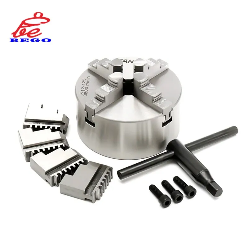 

1SET K11 K12-100 80 Three-jaw Manual Lathe Chuck with Turning Machine Parts K11-100 Three-jaw Lathe Chuck Self-centering Metal