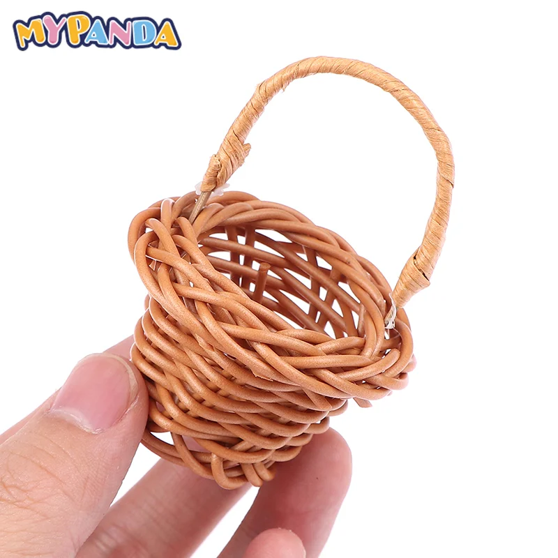 

Kawaii DIY Mini Cute Dollhouse Frame Hand Woven Vegetable Food Storage Basket Dolls Miniature Decoration