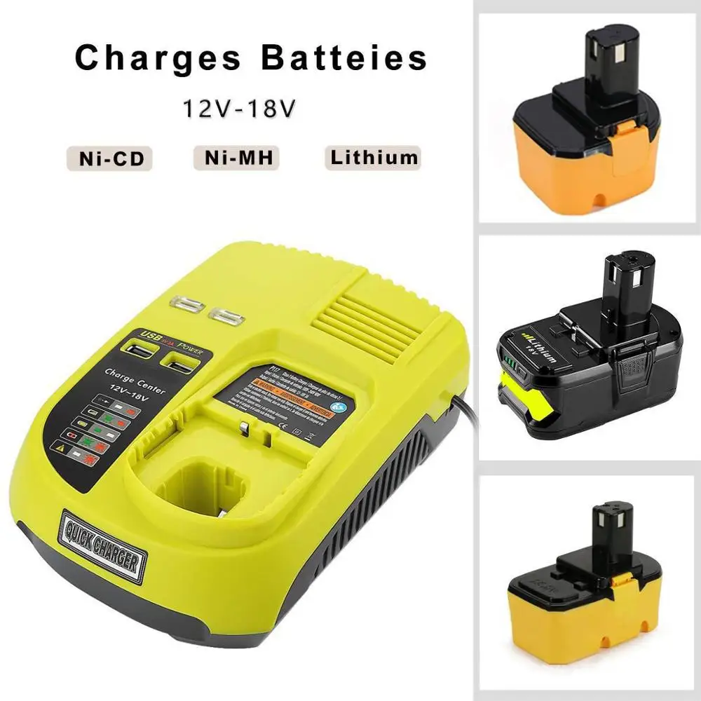 

P117 P118 3A Ni-Cd Ni-Mh Lithium Battery Charger For Ryobi 12V-18V Battery P102, P107, P103, P104, P105, P106, P108