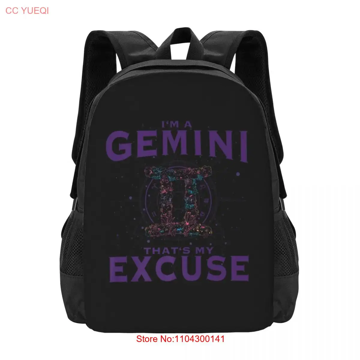 Рюкзак I Am A Gemini со знаком зодиака графическое искусство близнецы гороскоп рюкзак