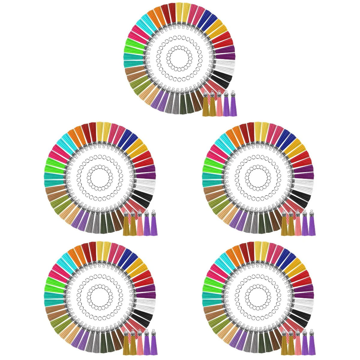 

5 Sets of Tassels for Handbags Colorful Crafts Tassels Tassels Pendants