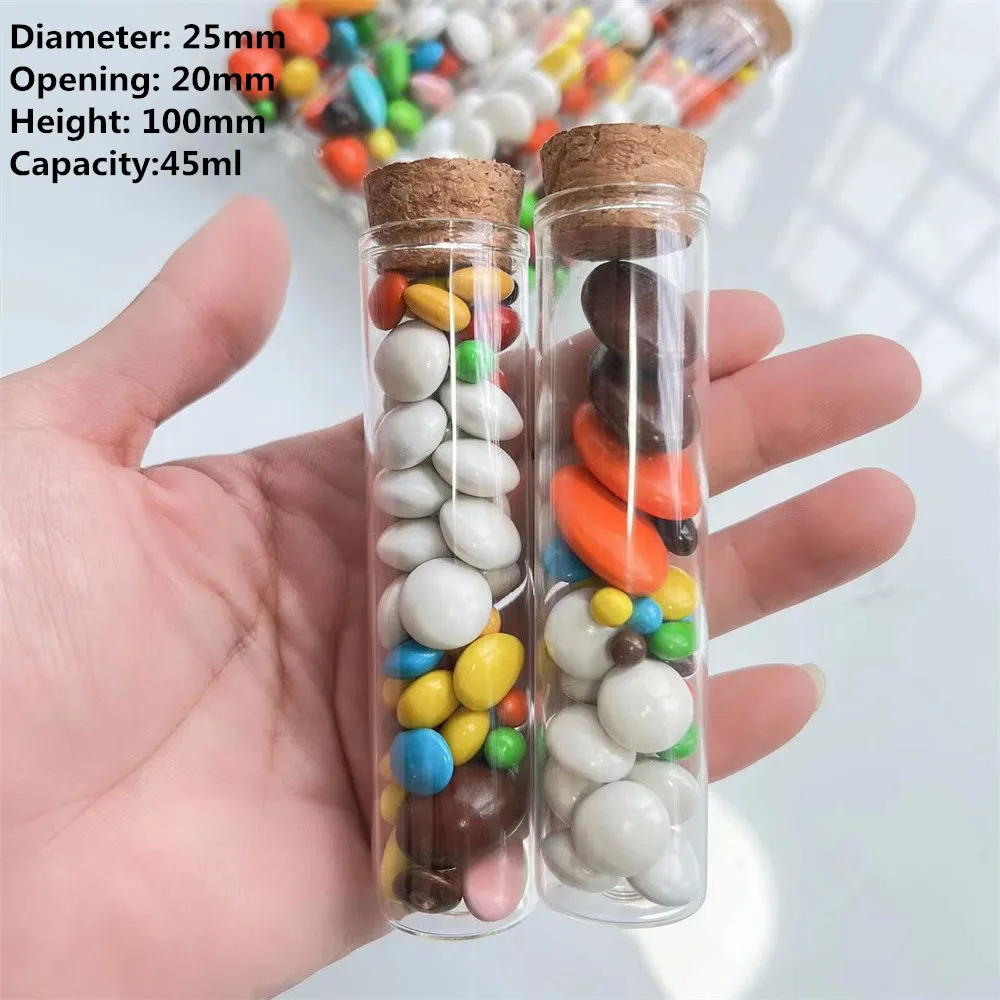 40 шт./партия стеклянные трубки для конфет 20x25x100 мм