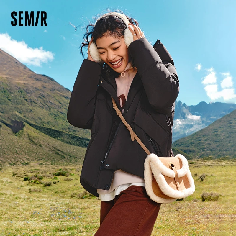 Пуховик Semir для женщин новинка зимы 2024 милое темпераментное ветрозащитное