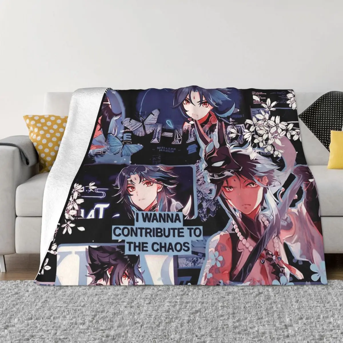 

Игровое одеяло Genshin Impact, Фланелевое весенне-осеннее теплое одеяло Xiao для зимнего постельного белья