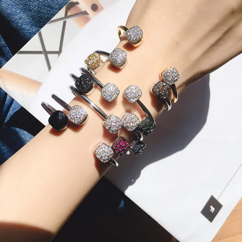 

Bracelet geometric square gemstone color diamond honeycomb personality retro design simple temperament fashion jewelry