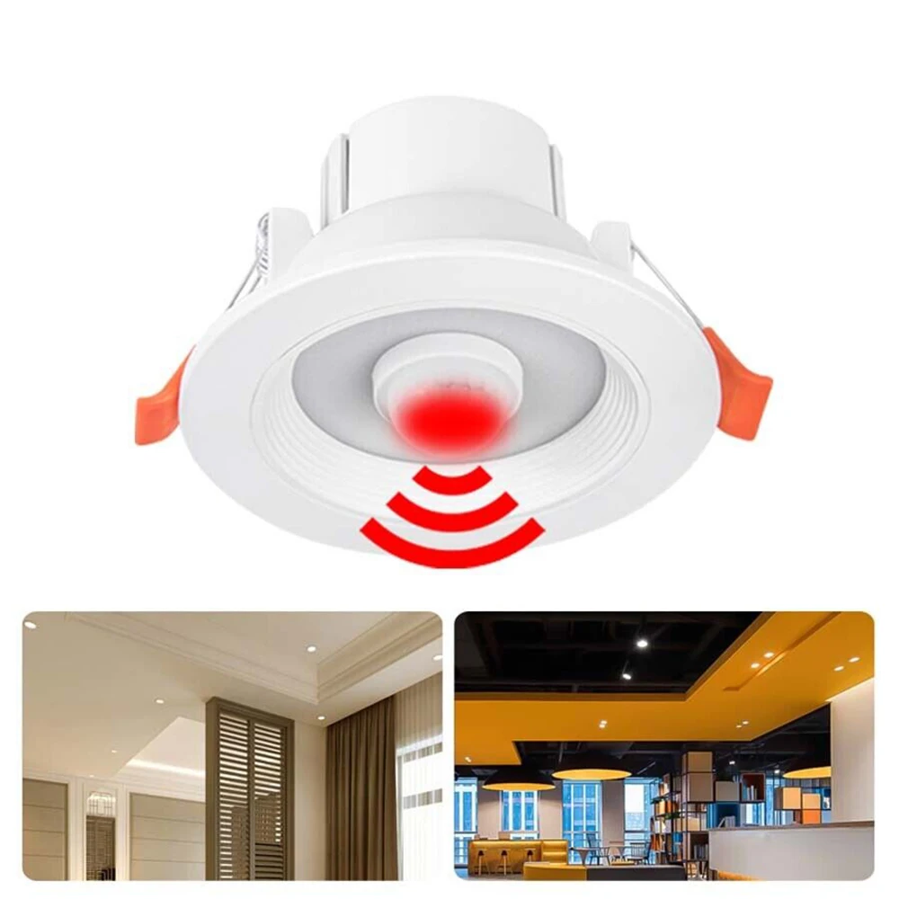 

PIR Motion Sensor Ceiling Lights Recessed Stairs Lighting Indoor LED Downlight Smart Home LED Spot Built-in Lamp AC90-260V
