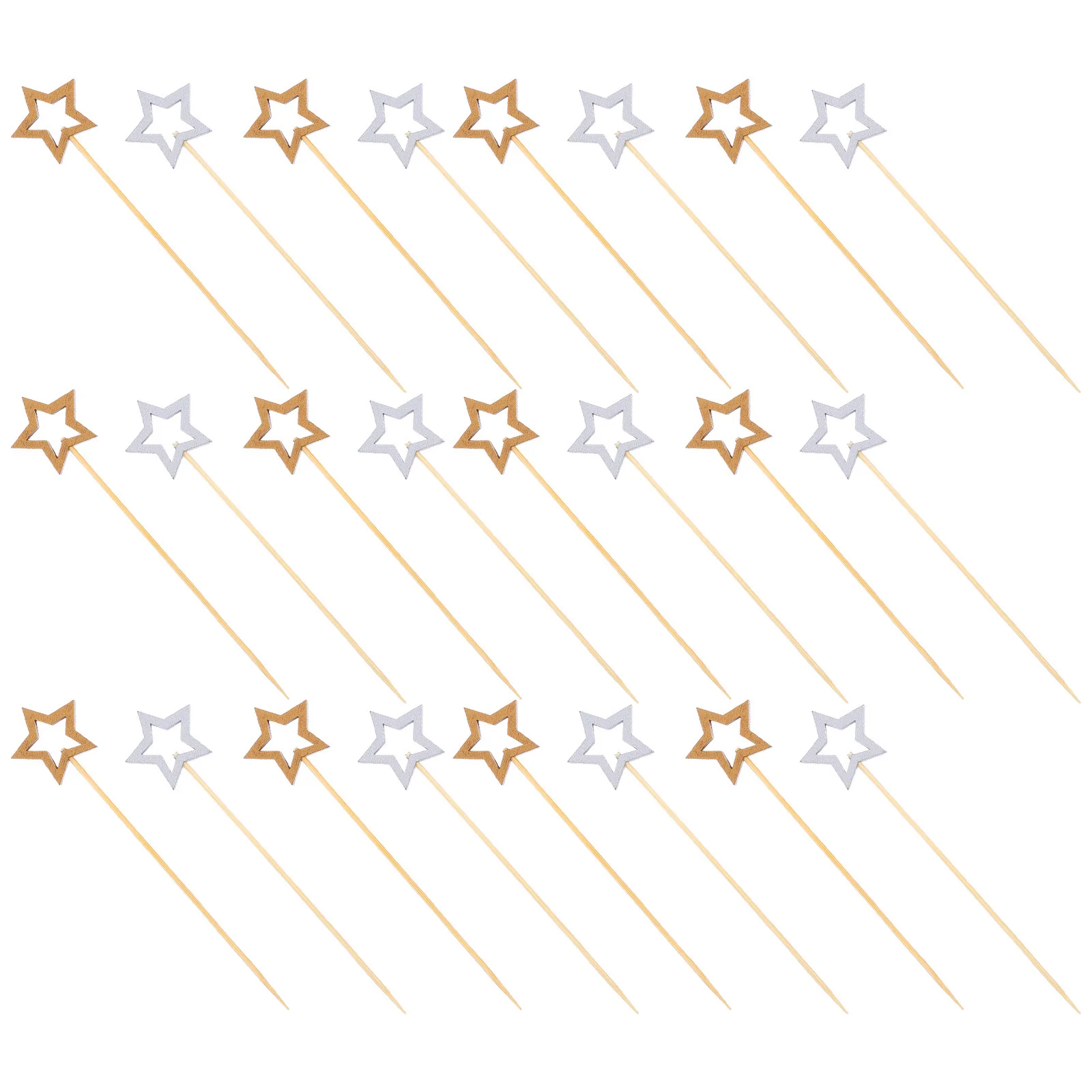 

100pcs Decorative Cocktail Picks Creative Fruit Toothpicks Pentastar Sticks