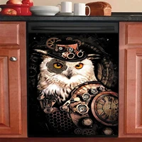 homa animals owl dishwasher cover magnets sticker vinyl decal magnetic fridge panel for home decor 23inch w x 17inch h