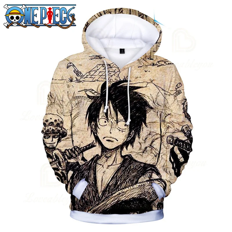 

One Piece Hoodie Monkey D. Luffy Nami Outerwear Sweatshirt Oversized Cosplay Thin Trafalgar Law Tops