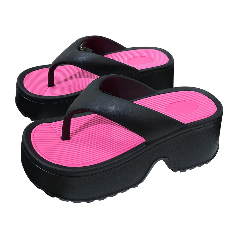 Женские тапочки на толстой подошве 7 5 см цвета в ассортименте