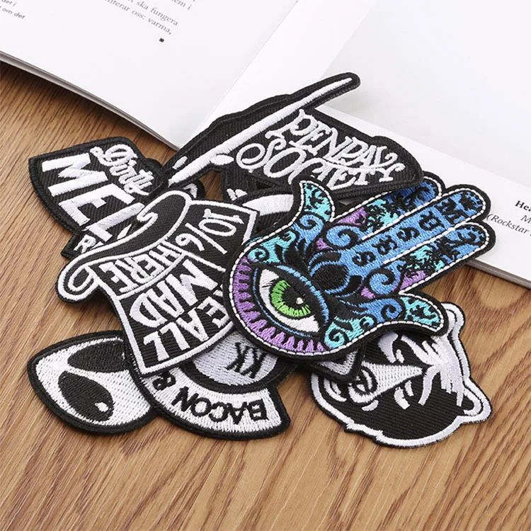 

Hippie Embroidered Patches for Clothing Stickers DIY iron Sticker for Clothing Alphabet Patch Decorative Embroidery Appliques