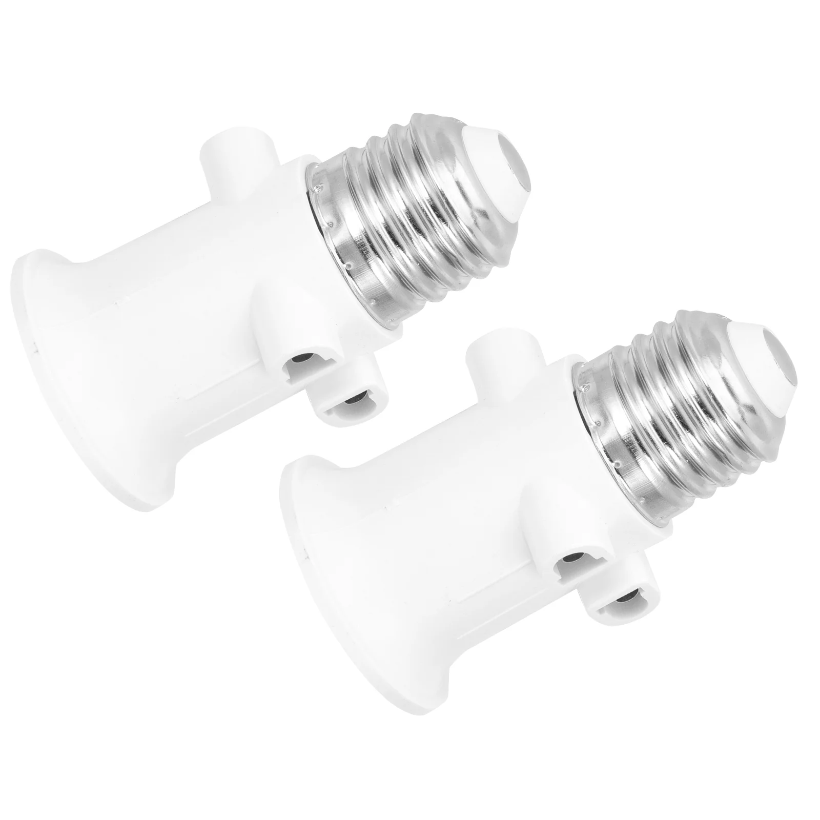 

2 Pcs Light Bulb Socket Lamp Holder Plug Adapter Outlet Splitter Converter Ceramics E27