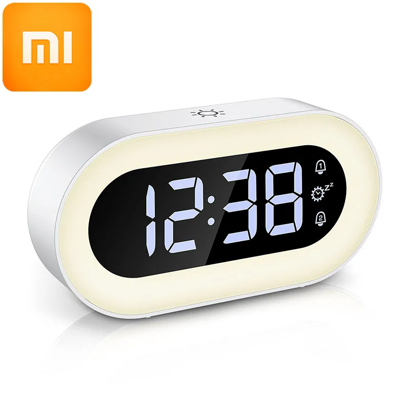 

Светодиодный цифровой будильник Xiaomi 2022, USB-зарядка, голосовое управление, настольные часы с повтором сигнала, регулируемые детские часы-буд...