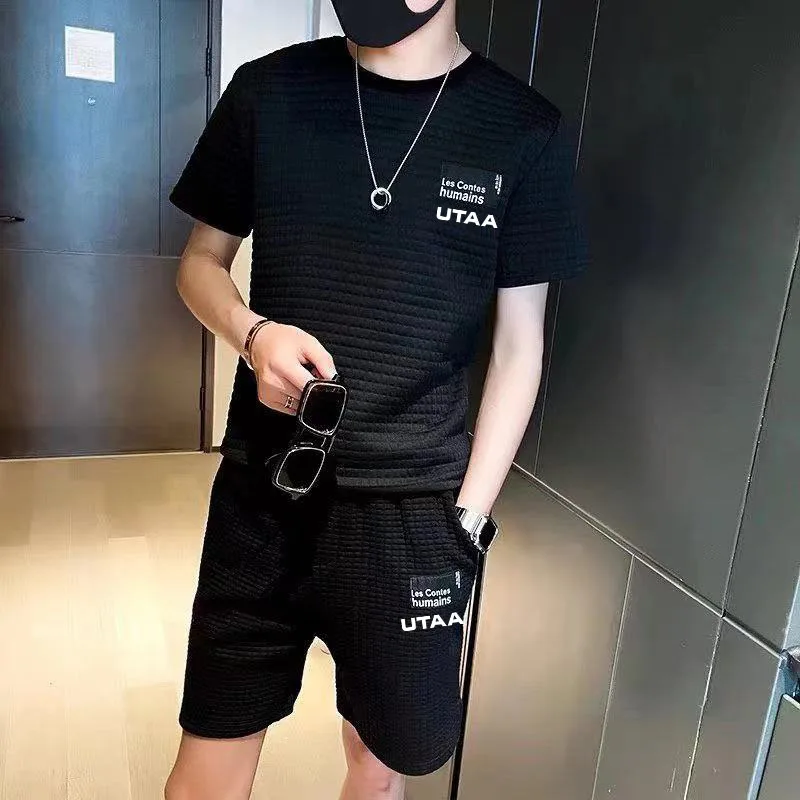 

Golf Wear Men 2-piece set Summer Golf Wear Golf Suit Malbon Golf T-shirt Utaa Golf Shorts Suit Hooded Men Golf Wear