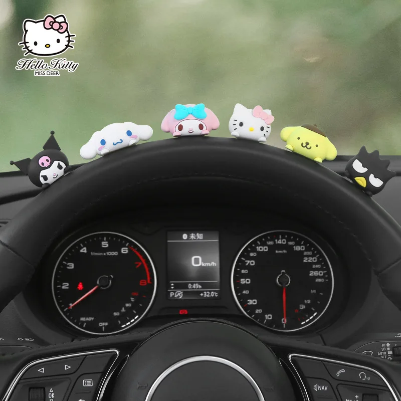 

Мультяшный Sanrio, Hello Kitty мой Мелодия помпон пурин, маленькие украшения для автомобиля, милые Креативные интерьерные украшения