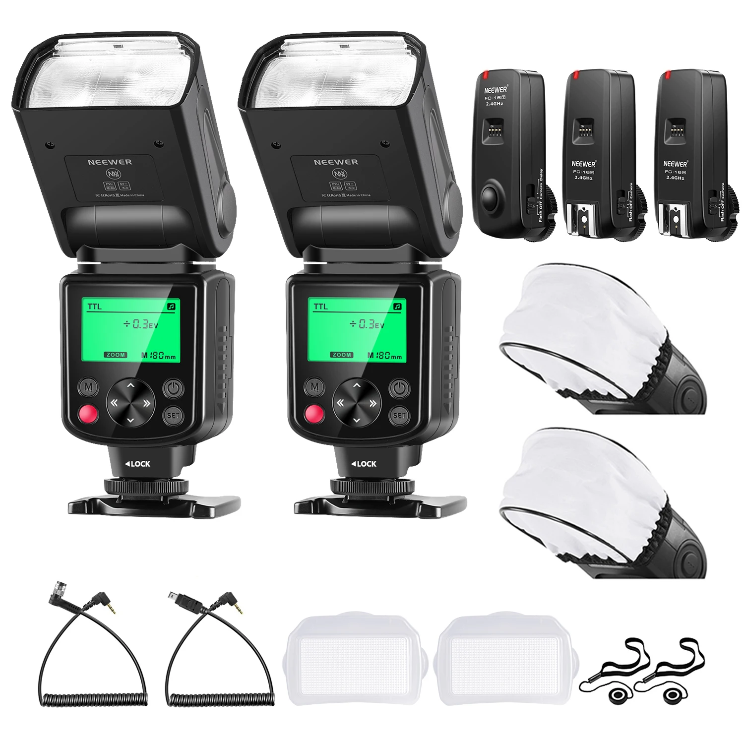 

Neewer 2 Packs 750II TTL Flash Speedlite with FC-16 Trigger for Nikon D7200 D7100 D7000 D5500 D5300 D700 D600 D500 D90 D80 D70
