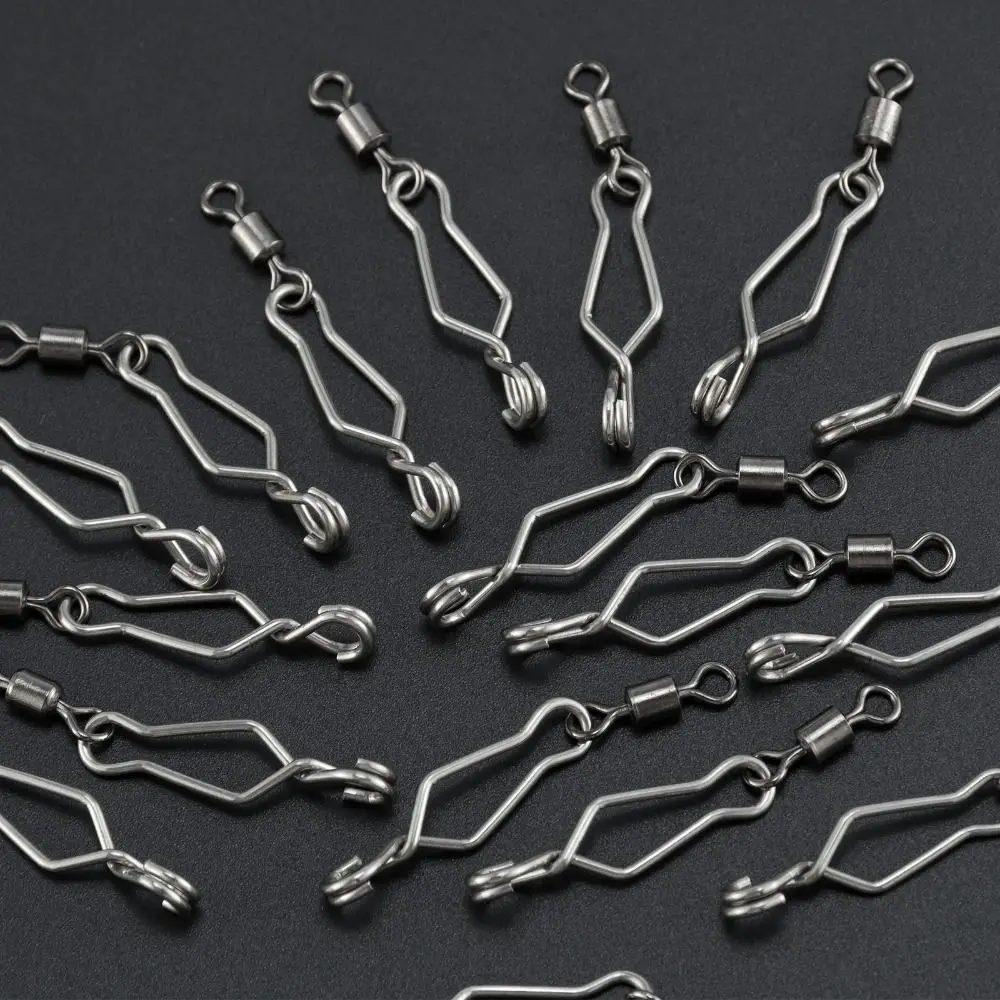 

8-Shape Fishing Rolling Swivel Reduces Friction Rotating Without Limit Fish Swivel Connector Quick Lock-open Design