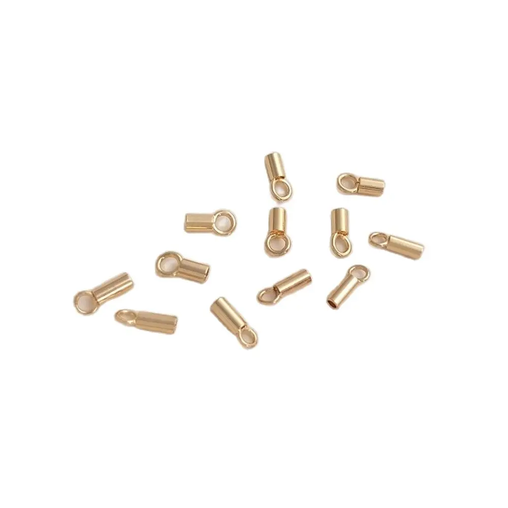 

14K Plating Gold Filled Chain leather rope joint sleeve end buckle positioning pipe DIY manual connection accessories materials