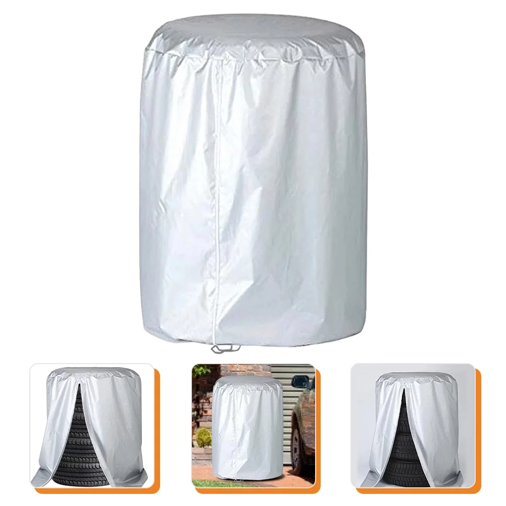 

Tire Covers Cars Spare Wheel Camper 90X65CM Protector Silver Silk Polyester Protective
