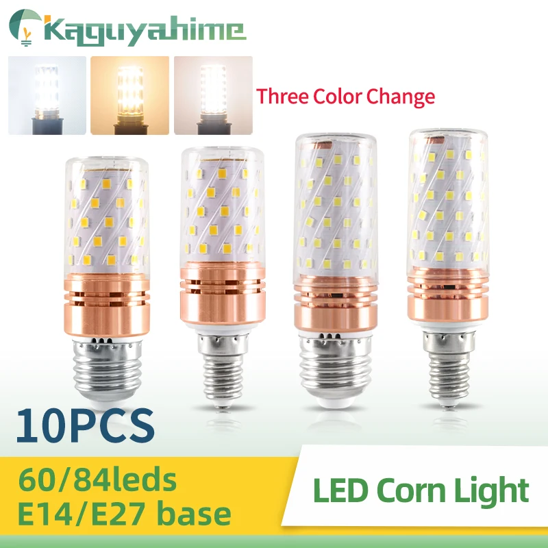 

KPS 10pcs No Flicker LED Corn Bulb E27 E14 Lamp SMD 2835 AC 220V 240V 5W 12W 16W Chandelier Candle LED Light For Home Decoration