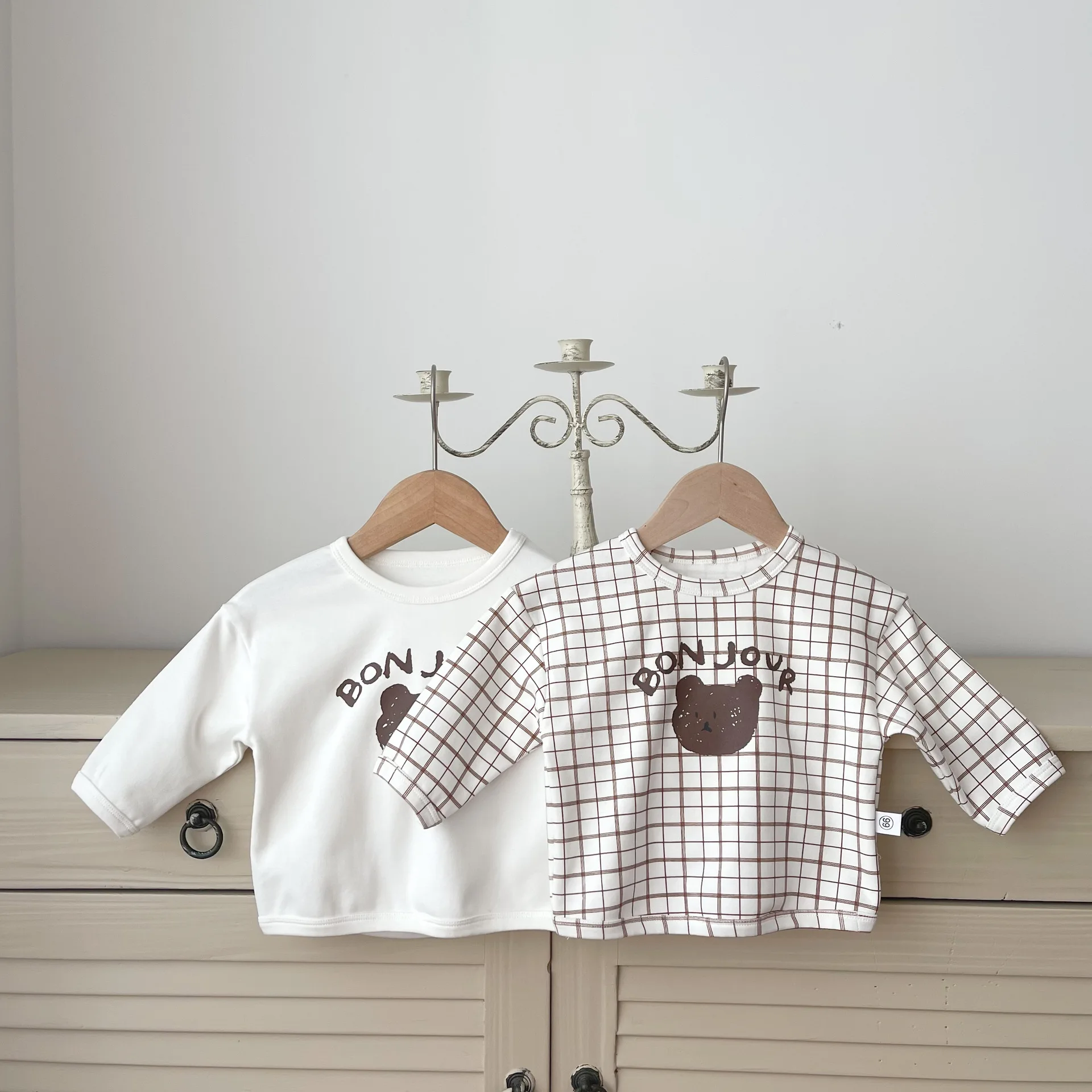 

Infant Boy Girls Bear Tshirts Newborn Tops Tees Toddler Long Sleeve Kids Clothes For 0-3Y