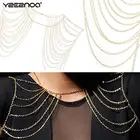 Женское ожерелье с цепочкой на плечо, соблазнительное массивное ювелирное изделие для тела, Длинные ожерелья и подвески в богемном стиле, панк