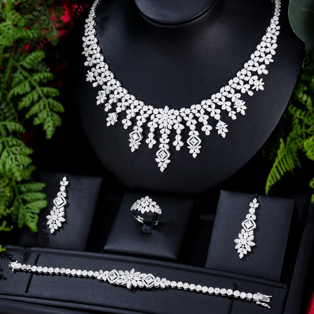 

GODKI Trendy Fashion 4PCS Luxury Waterdrop Indian Jewelry Sets For Women Wedding Party UAE Dubai Bridal jewelry Sets