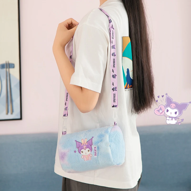 

Sanrios Kuromi Cinnamoroll мимелоди кавайная аниме плюшевая сумка-мессенджер через плечо мультяшная кукла игрушки цветная сумка с переходом цвета