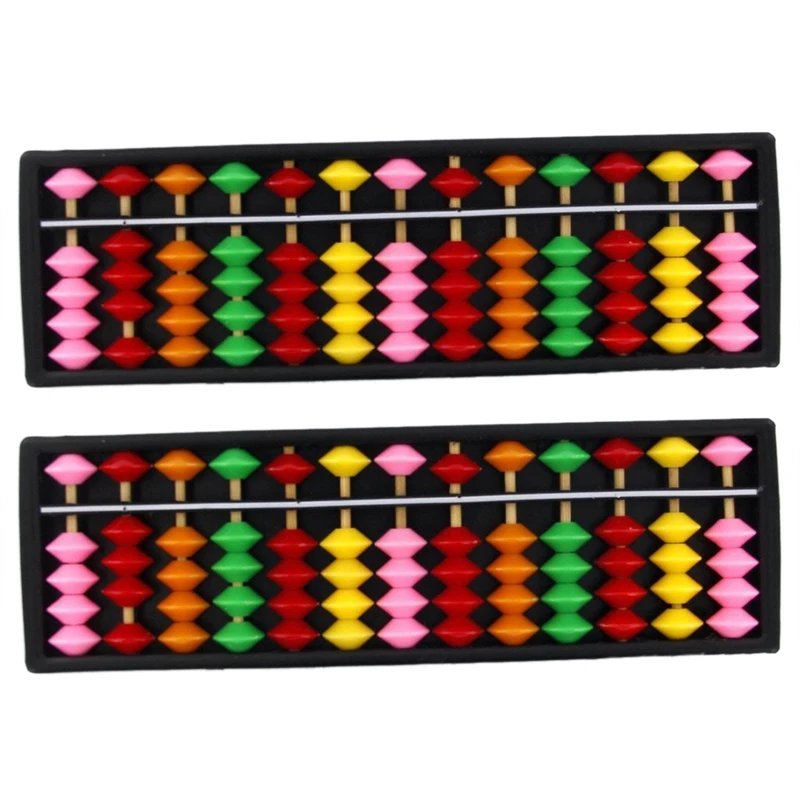 2X Portable Plastic Abacus Arithmetic Abacus Calculation Tool