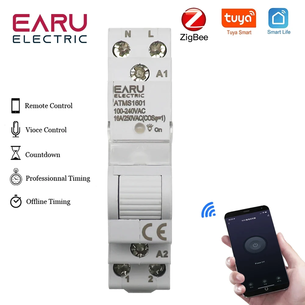 

Смарт-реле EARUELECTRIC ATMS1601 Zigbee WIFI 16А