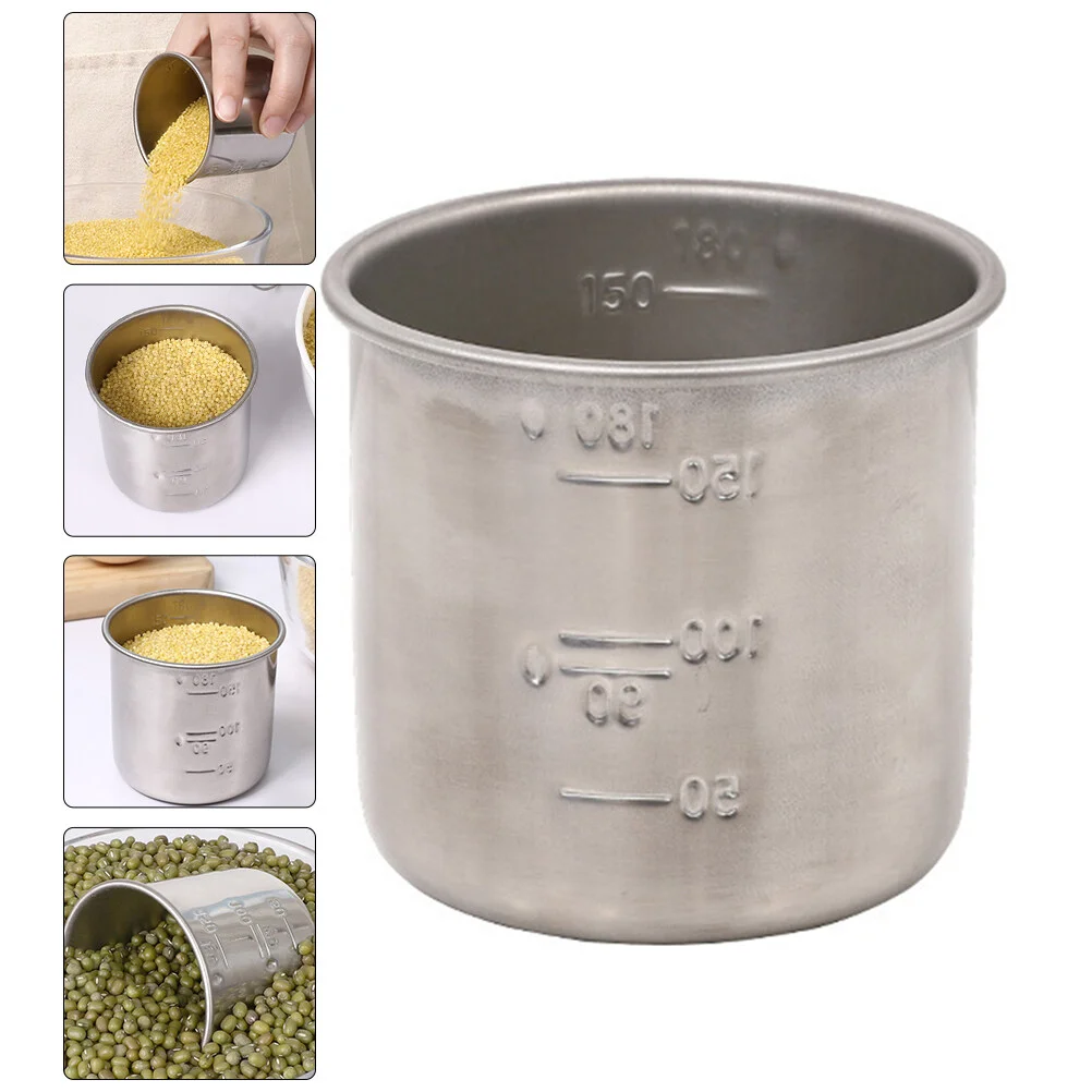 

Stirring Container All-around Used Tool The Kitchen Food Rice Cooker Measuring Beaker Smooth Cup Stainless Steel (Random Style)