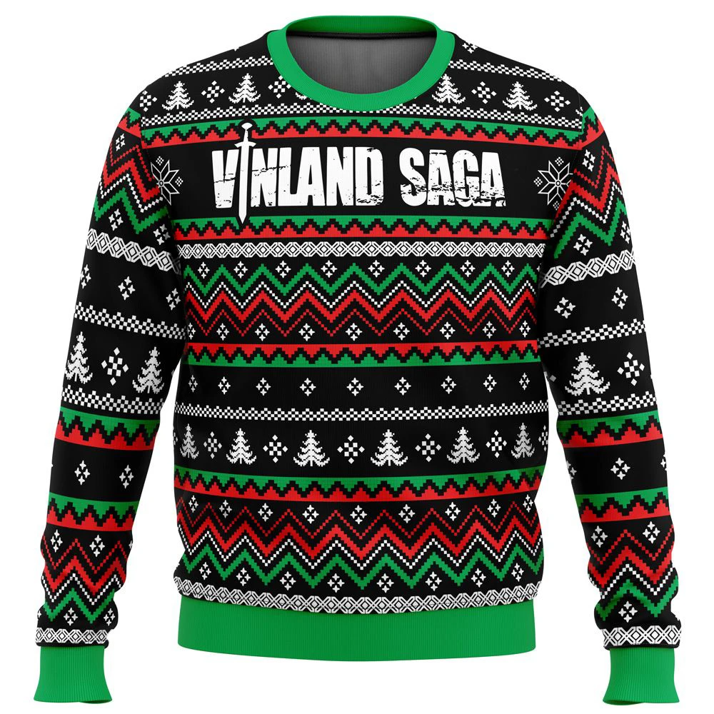

Рождественский свитер с надписью «See You In Valhalla Vinland Сага», Подарочный пуловер с Санта-Клаусом, Мужская трехмерная Толстовка и топ, осень и зима, Clothi