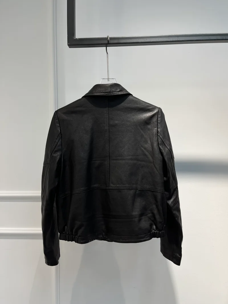 New Arrival Hot Sale Women Black Jacket 2022 Autumn Winter Collection Fashion Zipper Pockets Decoration Coat