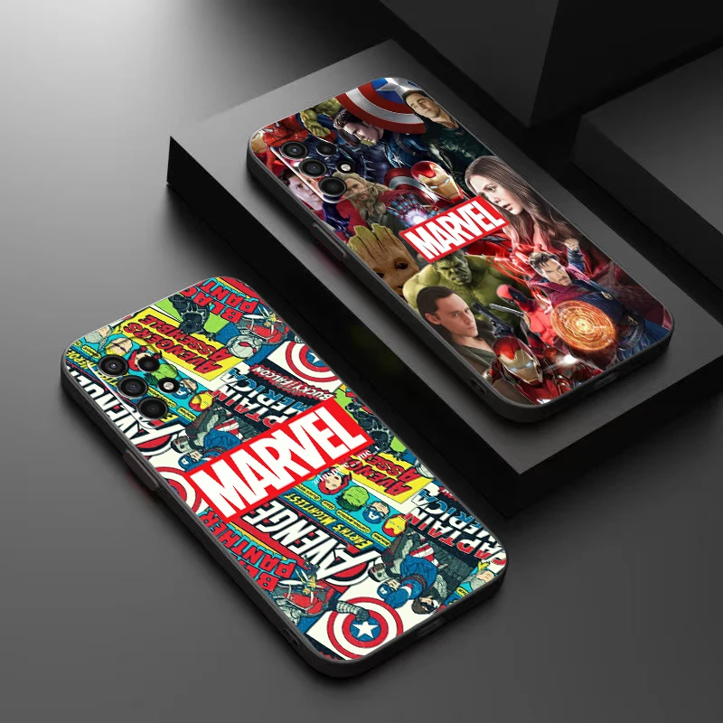 

MARVEL The Avengers Phone Case For Samsung Galaxy A32 4G 5G A51 4G 5G A71 4G 5G A72 4G 5G Soft Liquid Silicon Black Funda