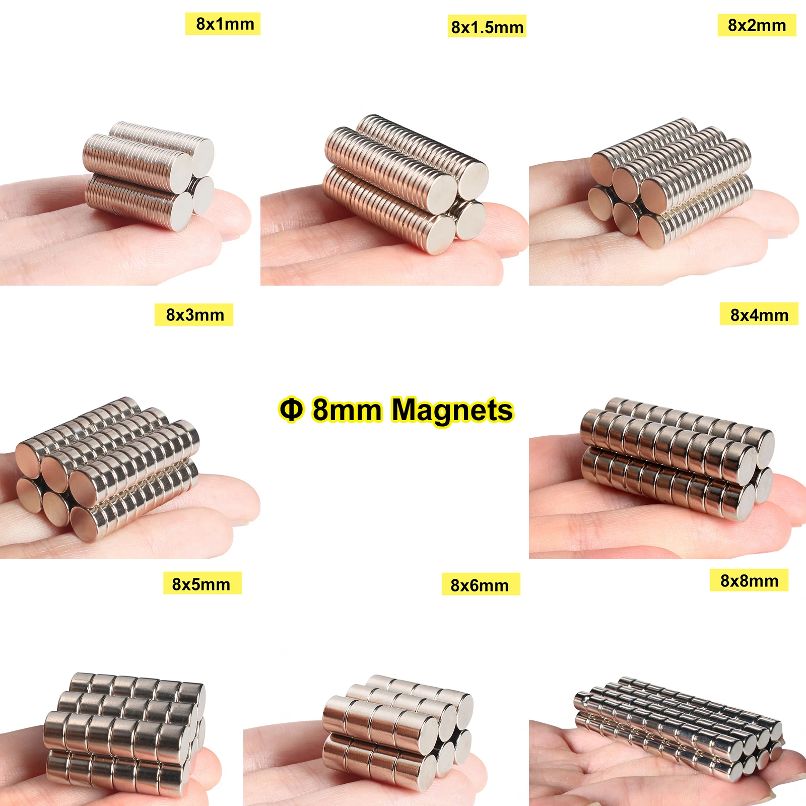 

10Pcs/lot Super Strong Round Disc Blocks Φ 8mm 9mm Rare Earth Neodymium Magnets Fridge Crafts For Acoustic Field Electronics