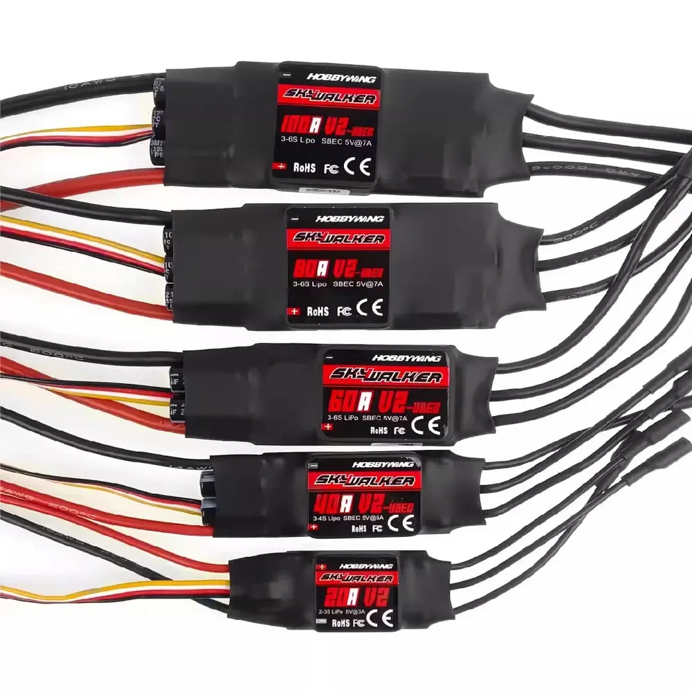 Hobbywing Skywalker V2 20A 30A 40A 50A 60A 80A 100A Бесщеточный регулятор скорости ESC 3 ~ 6S с функцией