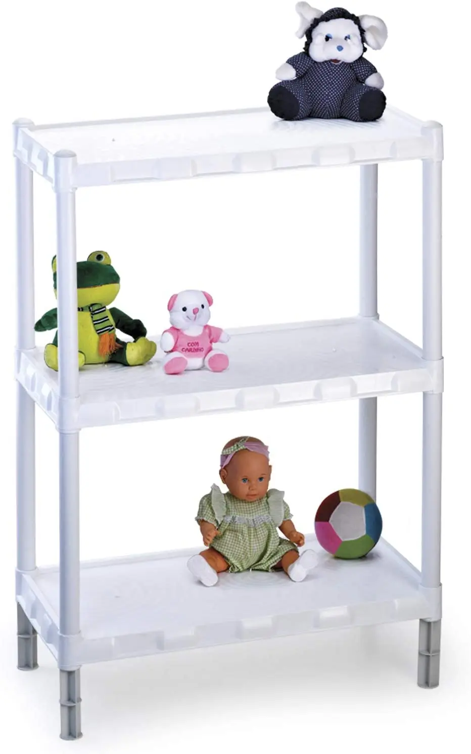 

White Modular Shelf Organizer Rack 55 x 25 x 75 cm Stand Holder Minimalist Home Dorm Cabinet