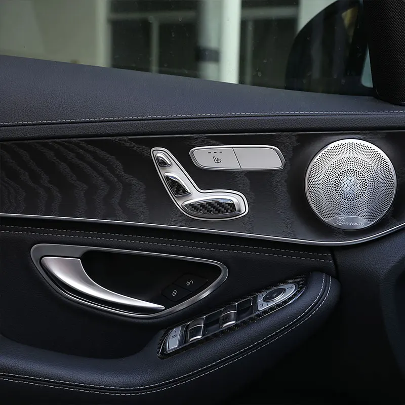 

Seat Button Sequins Internal Sticker For Mercedes Benz E Class W213 E200 E300 GLC C Class W205 X253 2016-2019 Carbon Fiber 6 Pcs
