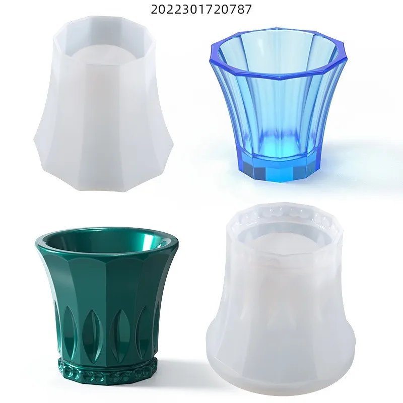 

Crystal glue dropping DIY grinding tool cut diamond pattern water cup vase pen holder storage silica gel mold