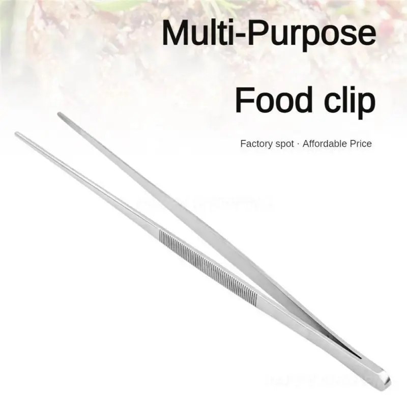 

Stainless Steel Clip Silver Not Easily Deformed Not Easy To Slip Grasp Firmly Tight Clamping Mouth Barbecue Tool Bbq Tongs