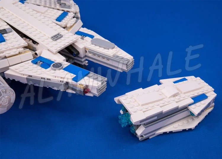 1449 шт. классический бело-синий сокол космический корабль открывающиеся пластины