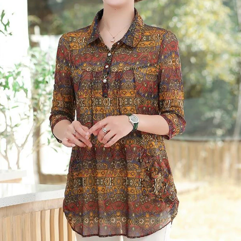 Рисунок 3 - Женская шифоновая блузка с отложным воротником