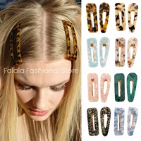 2022 new simple fashion leopard acetate geometric hair clips vintage hairpins hair accessories for women hair accessories