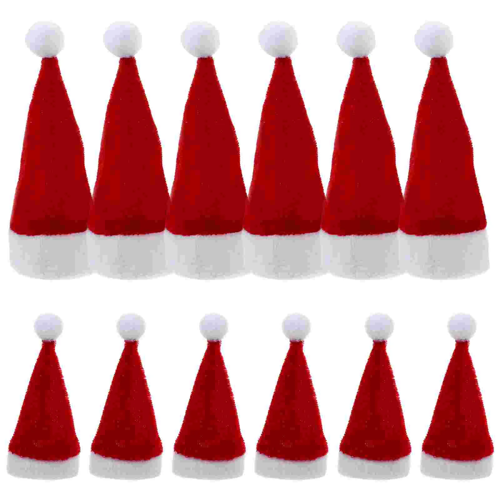 

12pcs Miniature Christmas Hat Decoration Lollipop Bottle Small Lollipop Santa Hat Party Favor