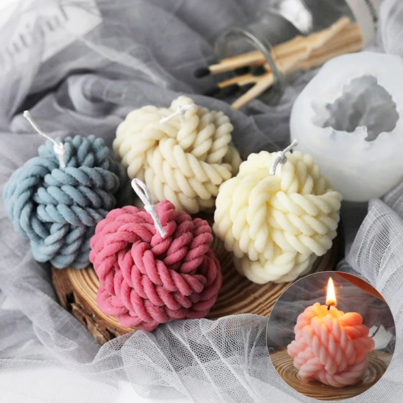 

Creative Ball of Yarn DIY Wool shape Candle Silicone Casting Mold Handmade Candle Soap Making Wax Mold Handcraft Home Decoration