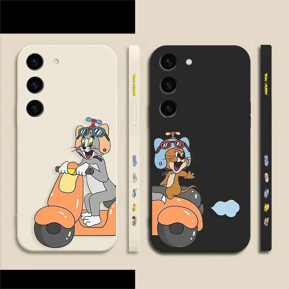 

Funny Tom And Jerry Phone Case For Samsung S23 S22 S21 S20 FE S11 S11E S10 S10E S9 S30 Ultra Plus 4G 5G Colour Liquid Case Shell